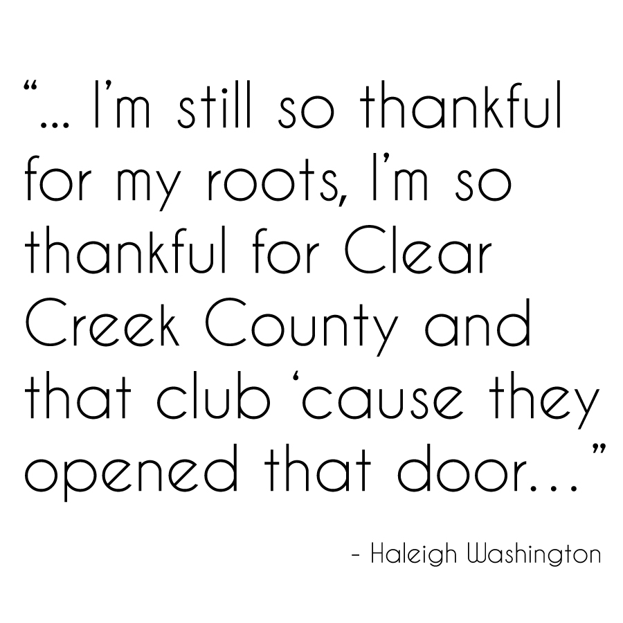 Haleigh Washington Thankful for Roots in Clear Creek County