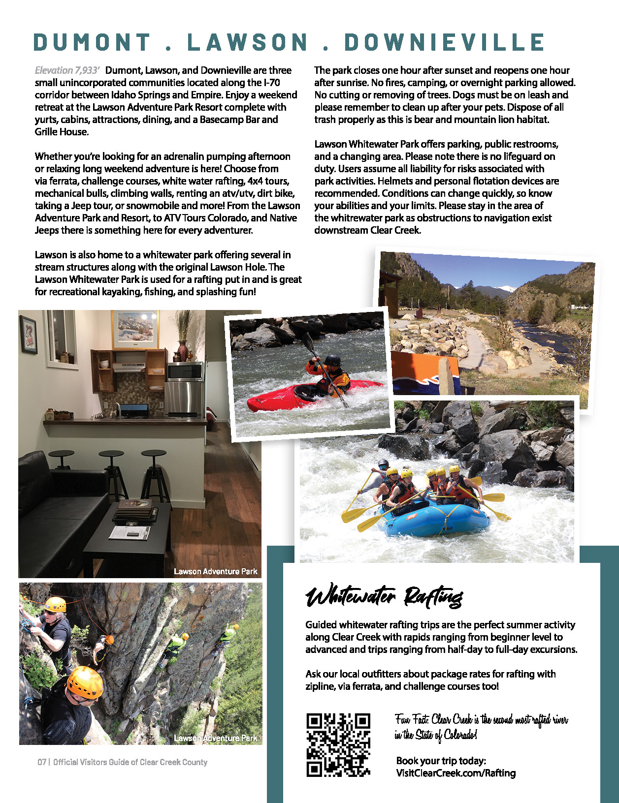 Clear Creek Visitor Guide Dumont Lawson Downieville